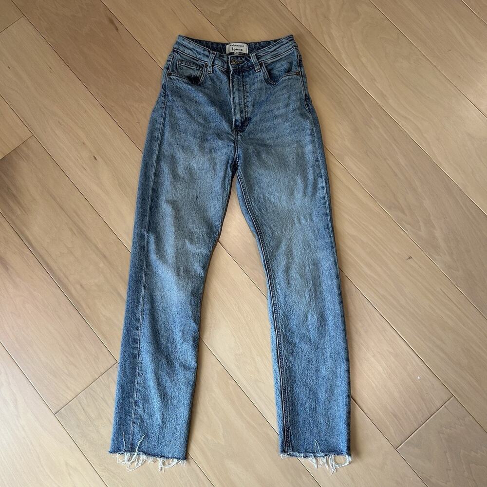 Reformation Liza Ultra High Rise Straight Jeans Blue Jeans *Stain Women's 26